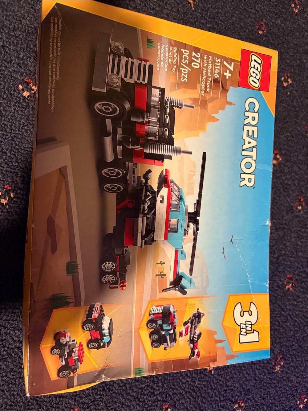 LEGO creator 270 piece Flatbed Truck & Helicopter Vehicles Set new